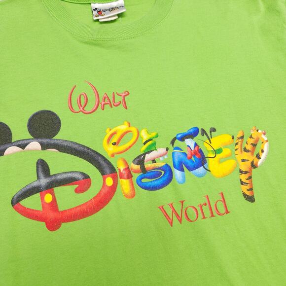 Disney World Casual Short Sleeve Graphic Crew Neck Shirt Mens Size Small S Green - Picture 4 of 9
